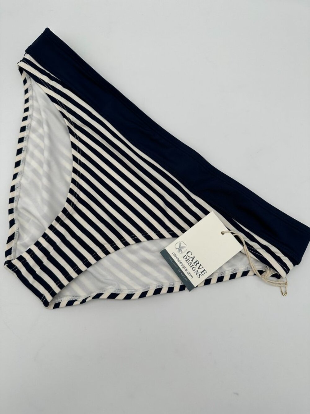 Carve Designs Stinson Classic Rise Full Coverage Stripe Bikini Bottom Medium